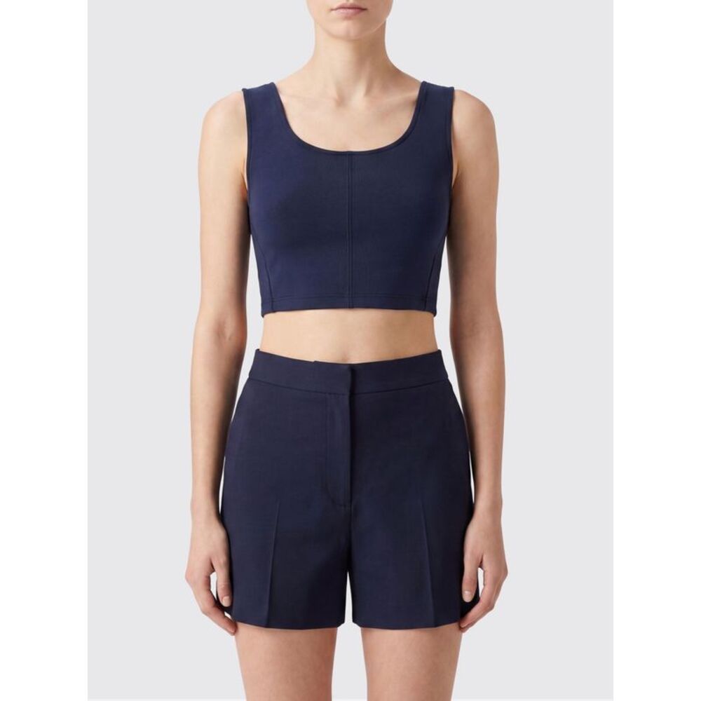 'S Max Mara Women 'S Max Mara Sleeveless Cropped Cotton Top With U-Neckline